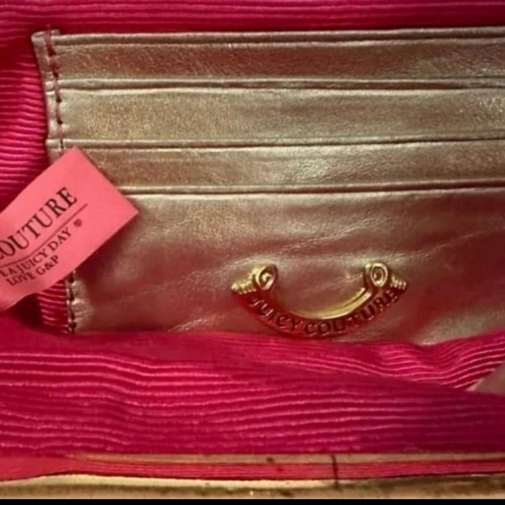 Rare Juicy Couture Kisslock Y2K Beautiful Gold Metallic Clutch Coin Bag - Picture 6 of 8